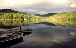 Morning VIEW from our dock on Eagle Crag Lake