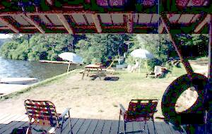 Looking out from the boathouse